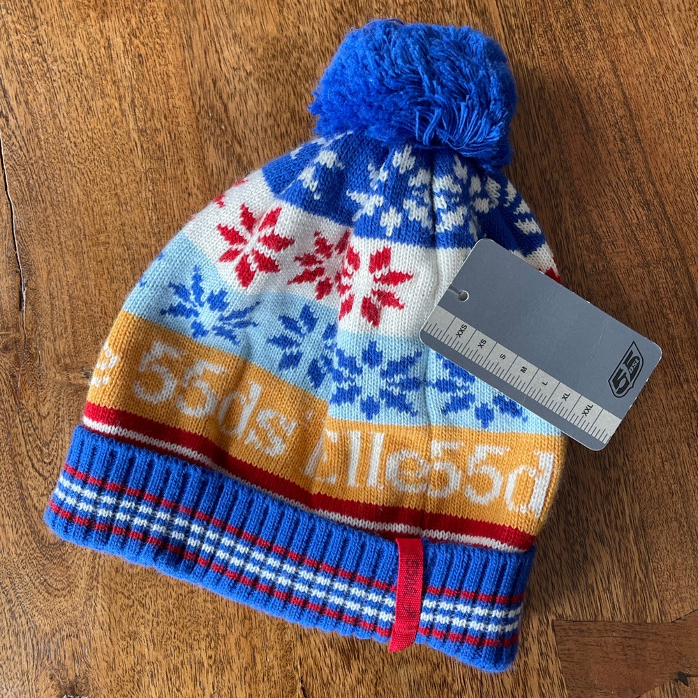 DIESEL 55DSL Colorful Winter Beanie with Pom-Pom, One Size - NEW with TAGS
